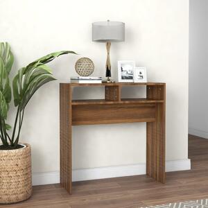 Console Table Brown Oak 78x30x80 cm Engineered Wood