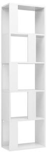 Book Cabinet/Room Divider High Gloss White 45x24x159 cm Engineered Wood