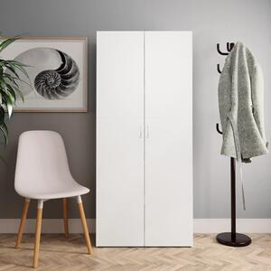 Shoe Cabinet White and Sonoma Oak 80x35.5x180 cm Engineered Wood