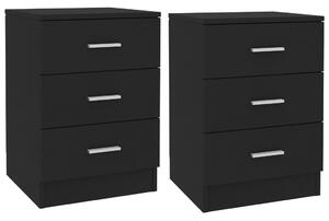 Bedside Cabinets 2 pcs Black 38x35x56 cm Engineered Wood