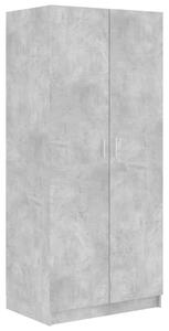 Wardrobe Concrete Grey 80x52x180 cm Engineered Wood