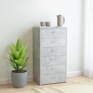 Sideboard with 6 Drawers Concrete Grey 50x34x96 cm Engineered Wood