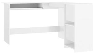 L-Shaped Corner Desk High Gloss White 120x140x75 cm Engineered Wood