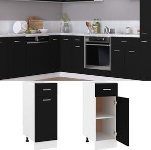 Drawer Bottom Cabinet Black 30x46x81.5 cm Engineered Wood
