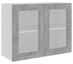 Hanging Glass Cabinet Concrete Grey 80x31x60 cm Engineered Wood