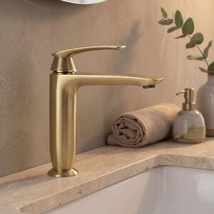 Bathroom faucet PREMIUM Rea Como Brush Gold Low