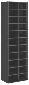 Shoe Cabinet High Gloss Black 54x34x183 cm Engineered Wood