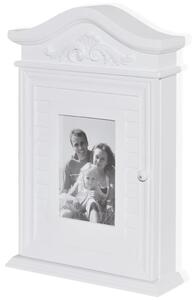 Key Cabinet with Photo Frame White