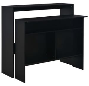 Bar Table with 2 Table Tops Black 130x40x120 cm