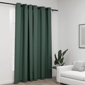 Linen-Look Blackout Curtains with Grommets Green 290x245cm