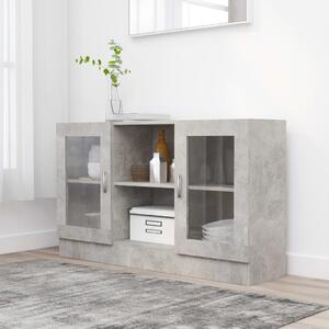 Vitrine Cabinet Concrete Grey 120x30.5x70 cm Engineered Wood