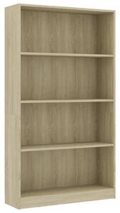 4-Tier Book Cabinet Sonoma Oak 80x24x142 cm Engineered Wood