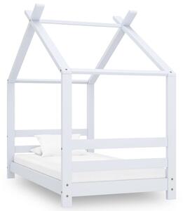 Kids Bed Frame White Solid Pine Wood 70x140 cm