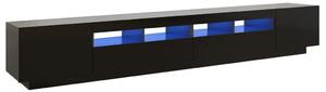 TV Cabinet with LED Lights Black 260x35x40 cm