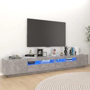TV Cabinet with LED Lights Concrete Grey 260x35x40 cm