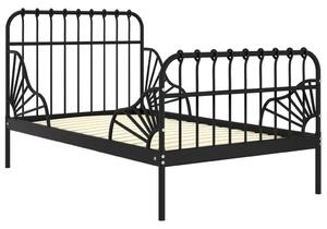 Extendable Bed Frame Black Metal 80x130/200 cm