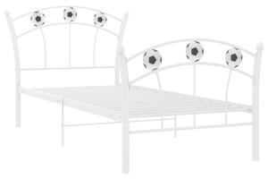 Bed Frame with Football Design White Metal 90x200 cm