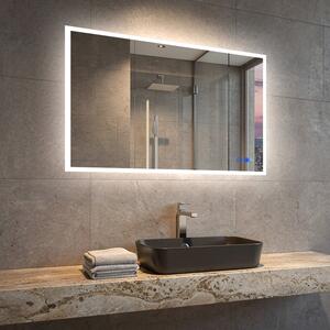 Rectangle bathroom mirror with LED lights 80x60\100x70\120x70\60x80\70x100\70x120 cm with Dual color, Touch Switch, Demister
