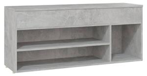 Shoe Bench Concrete Grey 105x30x45 cm Engineered Wood
