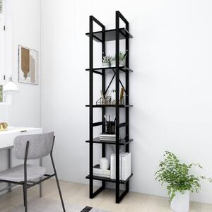 5-Tier Book Cabinet Black 40x30x175 cm Engineered Wood