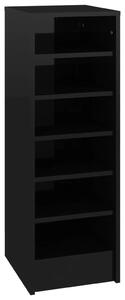 Shoe Cabinet High Gloss Black 31.5x35x90 cm Engineered Wood