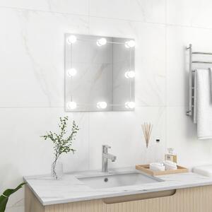 Wall Mirror with LED Lights Square Glass