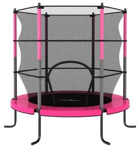 Trampoline with Safety Net Round 140x160 cm Pink