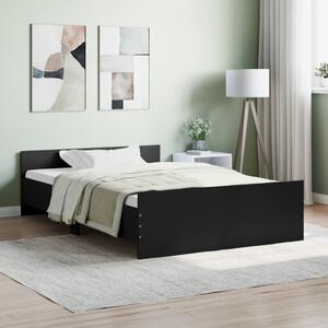 Bed Frame with Headboard and Footboard Black 120x190 cm