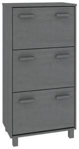 Shoe Cabinet HAMAR Dark Grey 59.5x35x117 cm Solid Wood Pine