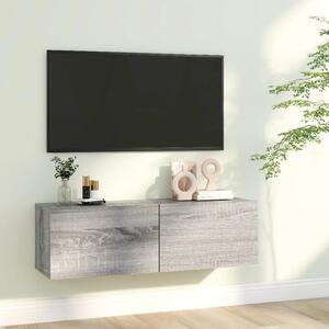 TV Wall Cabinet Grey Sonoma 100x30x30 cm Engineered Wood