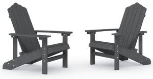 Garden Adirondack Chairs 2 pcs HDPE Anthracite