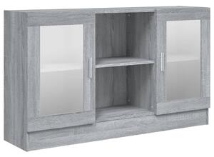 Vitrine Cabinet Grey Sonoma 120x30.5x70 cm Engineered Wood