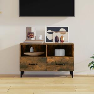 TV Cabinet Smoked Oak 80x36x50 cm Engineered Wood