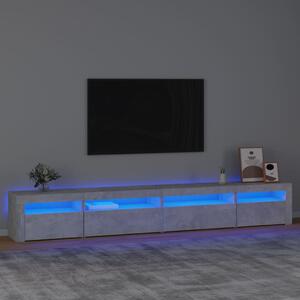 TV Cabinet with LED Lights Concrete Grey 270x35x40 cm