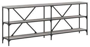Console Table Grey Sonoma 200x30x75 cm Engineered Wood and Iron