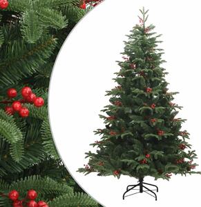 Artificial Hinged Christmas Tree with Cones and Berries 240 cm