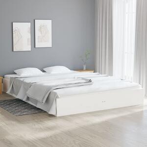 Bed Frame without Mattress White Solid Wood 200x200 cm