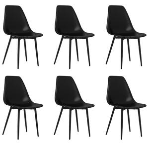 Dining Chairs 6 pcs Black PP