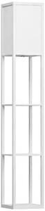 HOMCOM Standing Lamp, Floor Lamp with 3-Tier Storage Shelf, Reading Standing Lamp for Living Room, Bedroom, White Aosom UK
