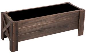 Outsunny Wooden Raised Bed Garden boxes for Flower Vegetable Outdoor Patio Plant Pot Fir Wood, 100 x 36.5 x 36 cm Aosom UK