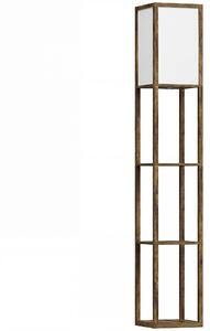 HOMCOM Floor Lamp with Shelves, Floor Light w/ Storage Shelf, Floor Standing Lamp for Living Room, Bedroom, Office, Dorm, Brown Aosom UK