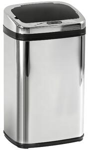 HOMCOM 30L Stainless Steel Motion Sensor Lid Bin - Silver Tone Aosom UK