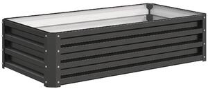 Outsunny Galvanised Raised Garden Beds: Outdoor Herb & Vegetable Planters for Patio, Backyard & Balcony, Grey Aosom UK