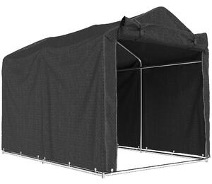 Outsunny 2.2 x 1.6 m Garden Storage Tent, Waterproof Anti-UV Bike Tent with Roll-up Zipper Door, Galvanised Outdoor Storage Shelter Carport for Bike, Motorbike, Garden Tools, Black
