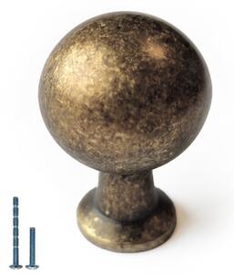 Layon Cabinet Knob in Matt Brushed Brass, Antique Pewter and Deep Antique Brass Finish