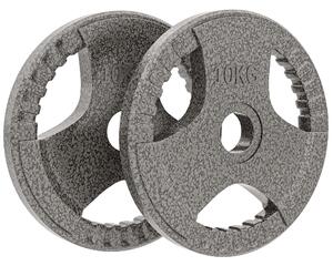 HOMCOM Olympic Weight Plates: 2-Piece Grip Plate Set for Strength Training, Crossfit & Weightlifting Aosom UK