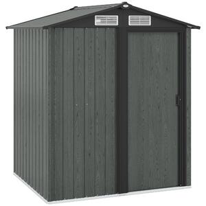 Outsunny 5ft x 4.3ft Outdoor Garden Storage Shed - Grey Wood Effect