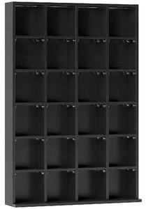 HOMCOM CD Storage Unit with Adjustable Shelves, 89 x 130.5 cm, Black Aosom UK
