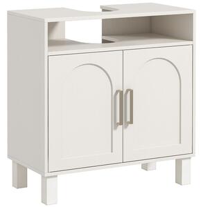 HOMCOM Under Sink Cabinet for Basin without Pedestal, Compact & Durable, Cream White Aosom UK