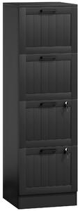 HOMCOM 4 Drawer Filing Cabinet with Lock, Office Storage Cabinet with Adjustable Hanging Bars for A4 Letter Size Files, Black